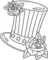 American Top Hat with Rose Flower Isolated vector