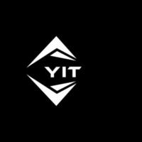 YIT abstract monogram shield logo design on black background. YIT creative initials letter logo. vector