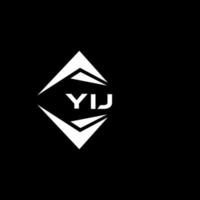 YIJ abstract monogram shield logo design on black background. YIJ creative initials letter logo. vector