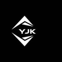 YJK abstract monogram shield logo design on black background. YJK creative initials letter logo. vector