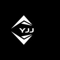 YJJ abstract monogram shield logo design on black background. YJJ creative initials letter logo. vector