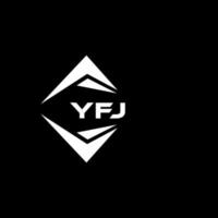 YFJ abstract monogram shield logo design on black background. YFJ creative initials letter logo. vector