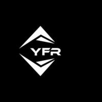 YFR abstract monogram shield logo design on black background. YFR creative initials letter logo. vector