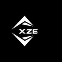 XZE abstract monogram shield logo design on black background. XZE creative initials letter logo. vector