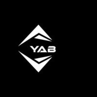 YAB abstract monogram shield logo design on black background. YAB creative initials letter logo. vector