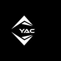 YAC abstract monogram shield logo design on black background. YAC creative initials letter logo. vector