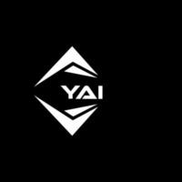 YAI abstract monogram shield logo design on black background. YAI creative initials letter logo. vector