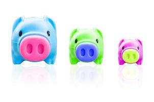 Piggy bank isolated on white background, finance theme photo