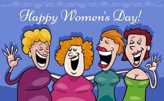 Women's Day design with comic funny women group vector