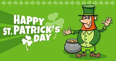 Saint Patrick Day design with cartoon Leprechaun character vector