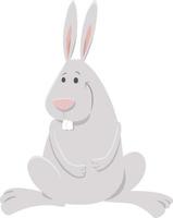 cartoon happy white rabbit comic animal character vector