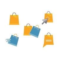 Diseño de ilustración de vector de icono de bolsa de compras