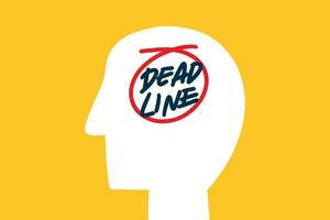 People head with deadline symbol vector