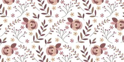 Vintage floral pattern for fabric print and background vector