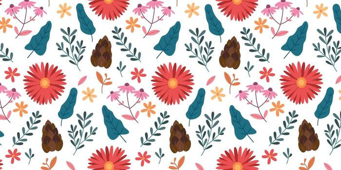 Spring flower pattern composition for background vector
