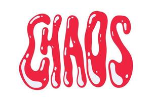 Chaos liquid text effect design vector