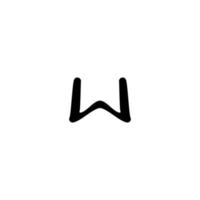 W icon. Simple style W company poster background symbol. W brand logo design element. W t-shirt printing. vector for sticker.