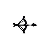 Bow and arrow icon. Simple style hunting poster background symbol. Bow and arrow brand logo design element. Bow and arrow t-shirt printing. vector for sticker.
