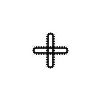 Add button. Add icon. Simple style Christian religion holiday poster background symbol. Cross brand logo design element. Cross t-shirt printing. vector for sticker.