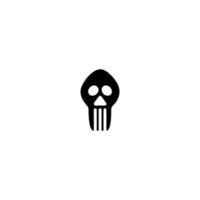 Skull icon. Simple style Halloween holiday poster background symbol. Skull brand logo design element. Skull t-shirt printing. vector for sticker.