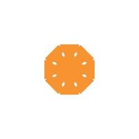 Orange slice icon. Simple style orange big sale poster background symbol. Orange slice brand logo design element. Orange slice t-shirt printing. vector for sticker.