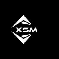 XSM abstract monogram shield logo design on black background. XSM creative initials letter logo. vector