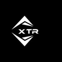 XTR abstract monogram shield logo design on black background. XTR creative initials letter logo. vector