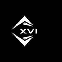 XVI abstract monogram shield logo design on black background. XVI creative initials letter logo. vector