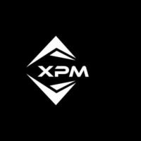 XPM abstract monogram shield logo design on black background. XPM creative initials letter logo. vector
