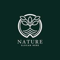 nature leaf green logo icon, Natural product logo design vector template