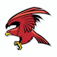 eagle mascot red hawk vector