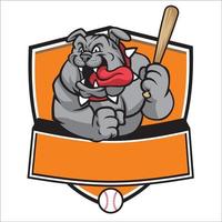 bulldog baseball mascot vector