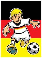 Alemania fútbol jugador con bandera antecedentes vector