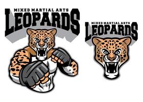 MMA fighter leopard vector