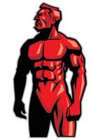muscle man mascot standing vector
