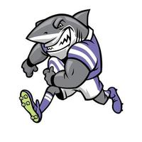 rugby tiburón mascota vector