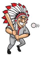 indian chief baseball mascot vector