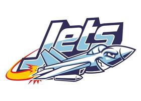 jet plane mascot logo style vector