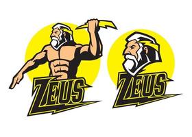 zeus god mascot vector