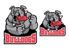 bulldog mascot set vector