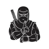 negro silueta de ninja símbolo vector