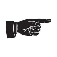 Pointing Finger black illustration vector
