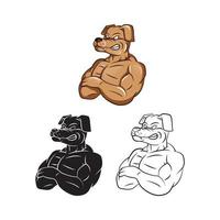 Strong Dog illustration collection on white background vector