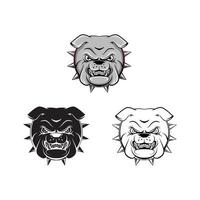 Bulldog Heads illustration collection on white background vector