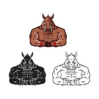 Wild Boars illustration collection on white background vector