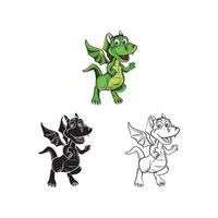 Dragon Kids illustration collection on white background vector