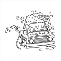 Car Wash illustration on white background vector