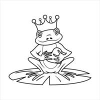 King Frog illustration on white background vector