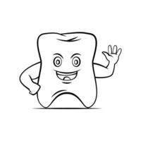 Hello Tooth Mascot Illustration vector