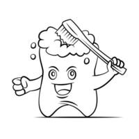 Brushing Tooth Mascot Illustration vector